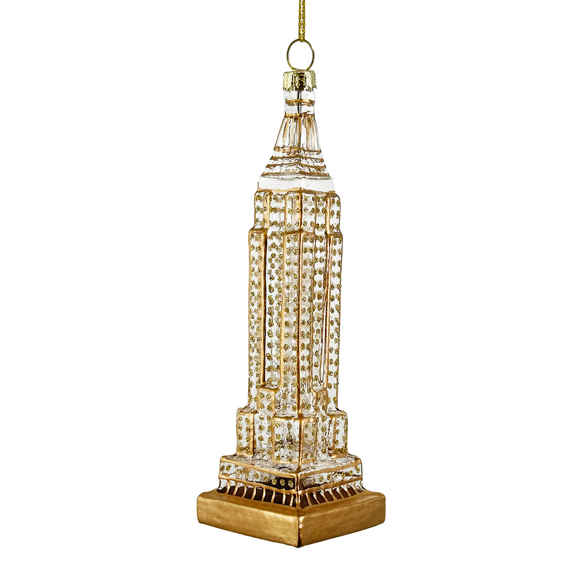 An image of Shishi Glass Empire State Building Ornament- Clear Gold
