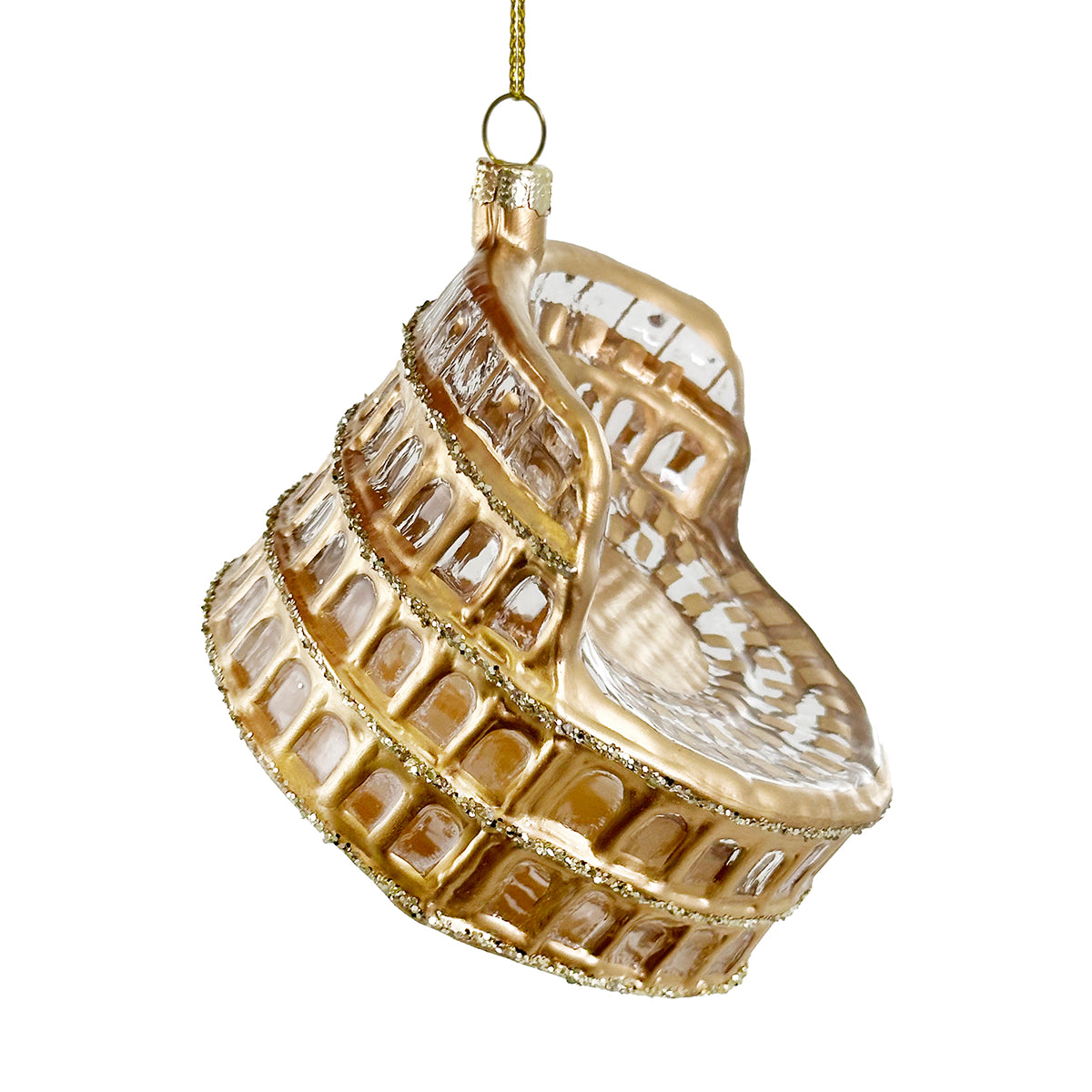 An image of Shishi Glass Colosseum Ornament- Clear Gold
