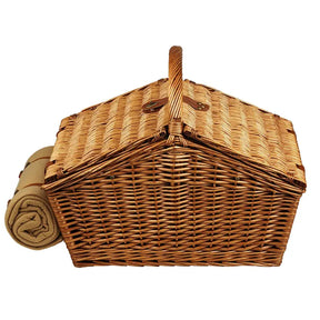 Picnic at Ascot Huntsman Basket for Four with Coffee Set and Blanket closed