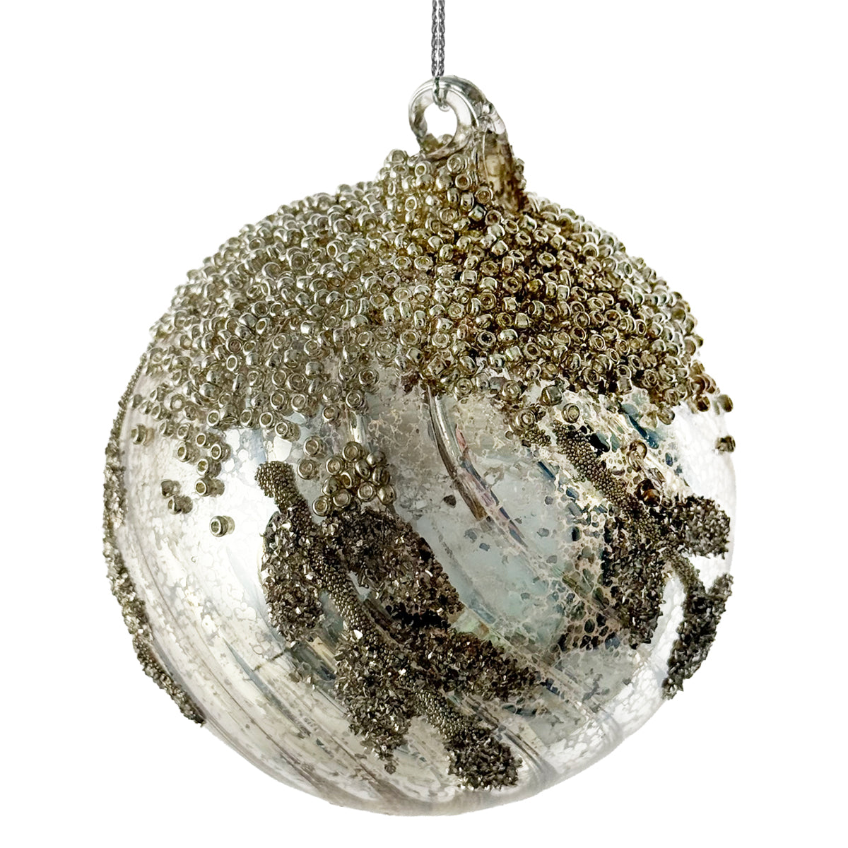 An image of Shishi Glass Lined and Lustered Beaded Deco Ornament