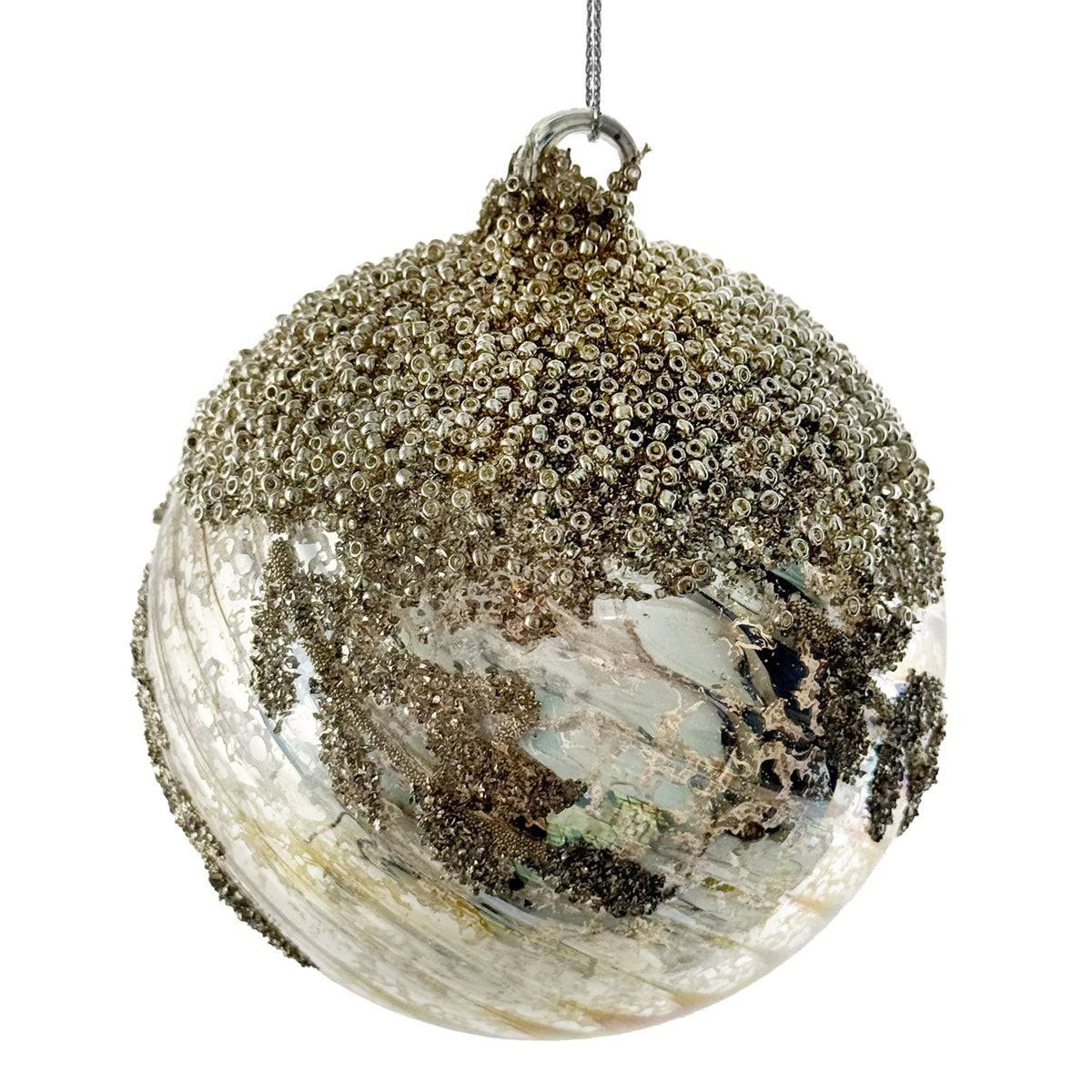 An image of Shishi Glass Lined and Lustered Beaded Deco Ornament