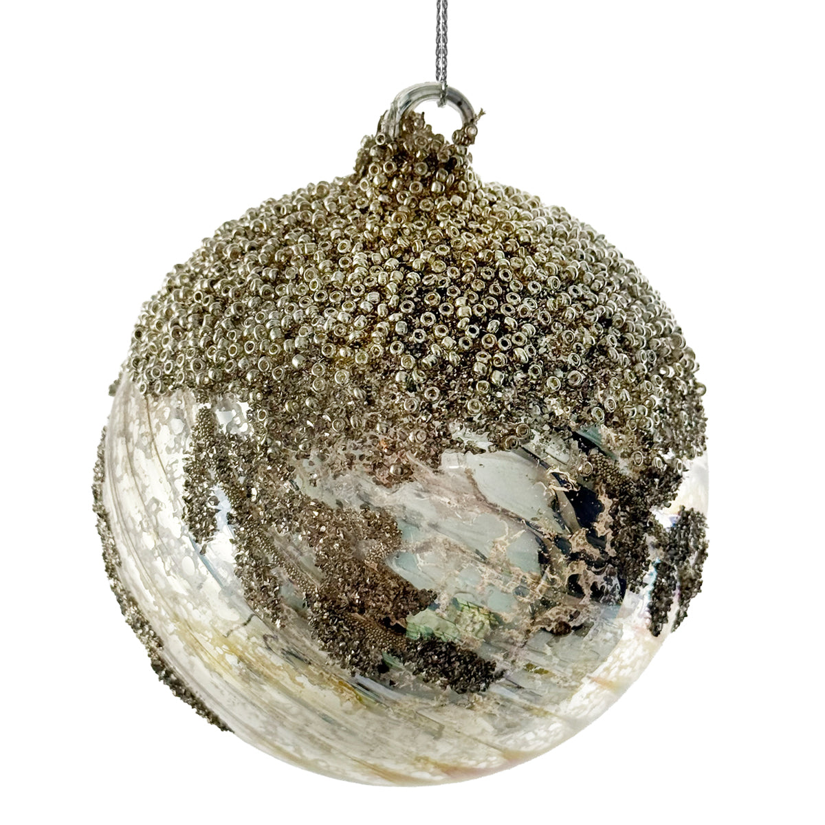 An image of Shishi Glass Lined and Lustered Beaded Deco Ornament