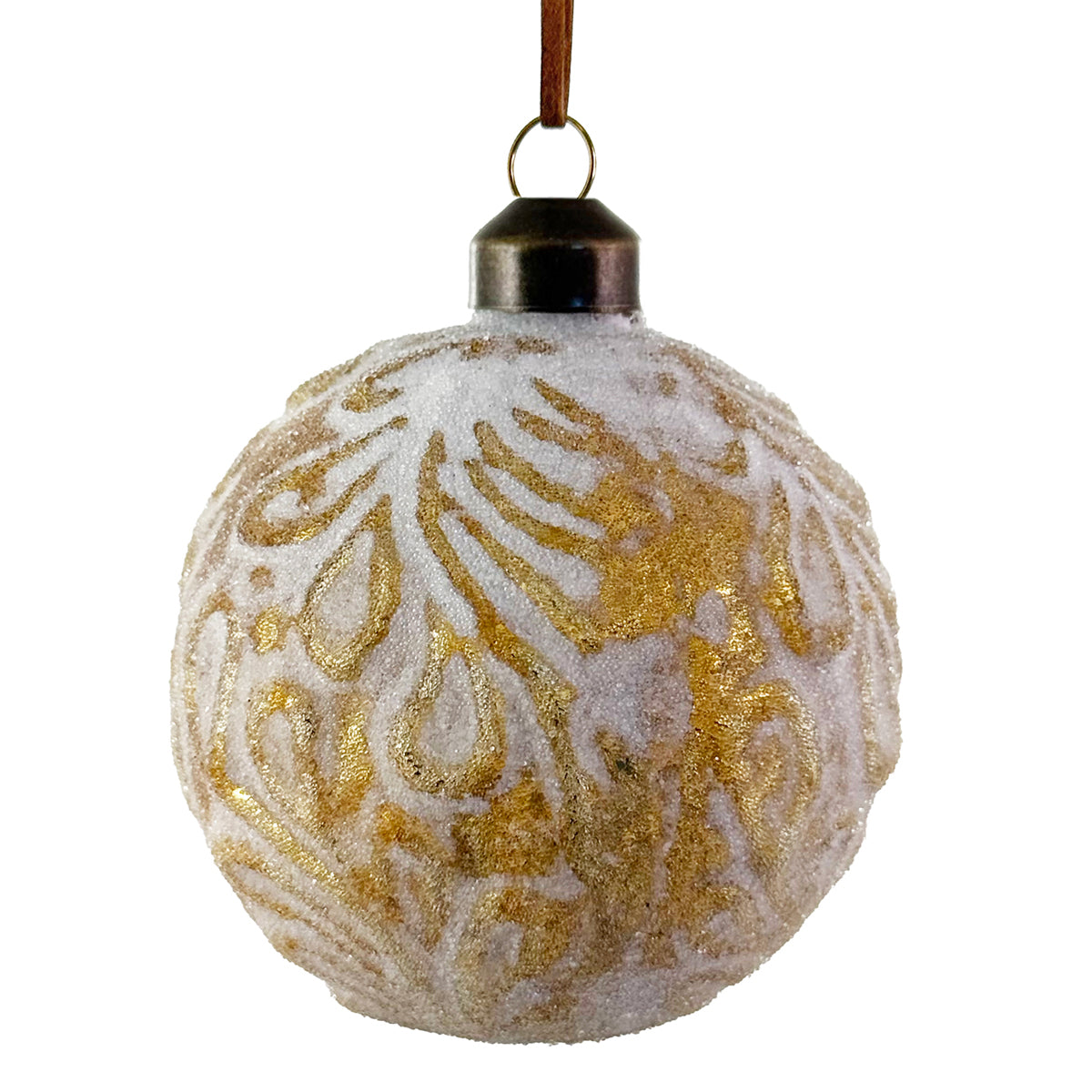 An image of Shishi Glass Leaf Sugared Ornament