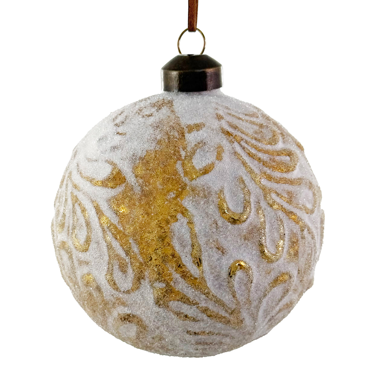 Shishi Glass Leaf Sugared Ornament