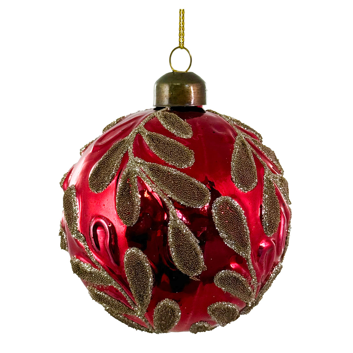 An image of Shishi Glass Ornament Beaded Leaves