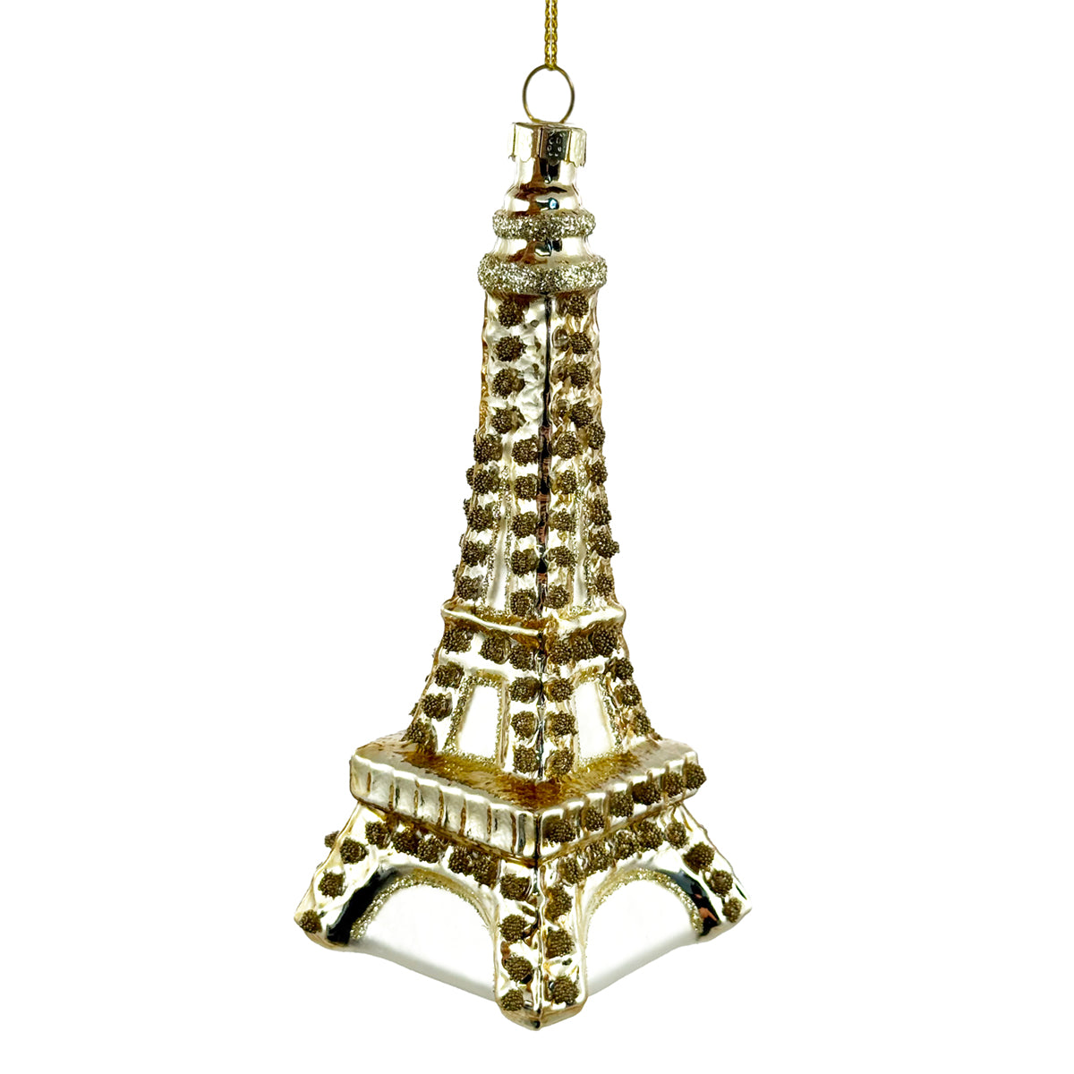 Shishi 4.75" Glass Eiffel Tower Ornament- Gold