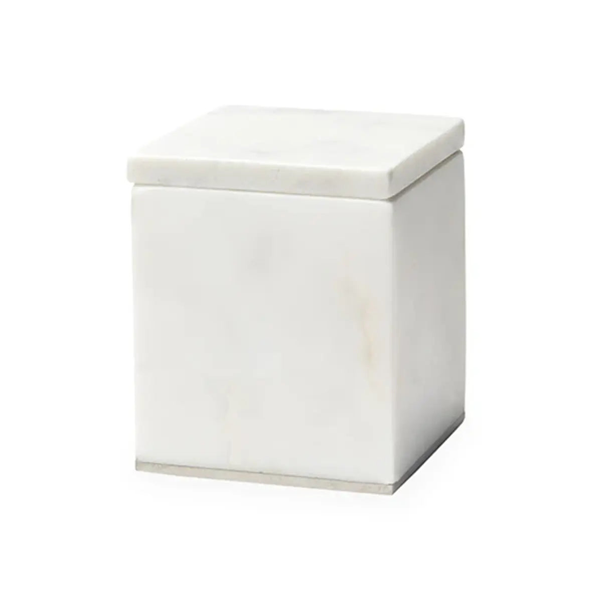 Sferra Pietra Marble Storage Jar in White Silver