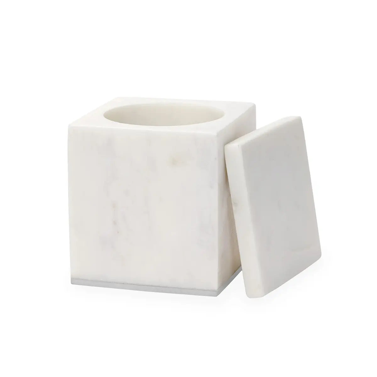 Sferra Pietra Marble Storage Jar in White Silver