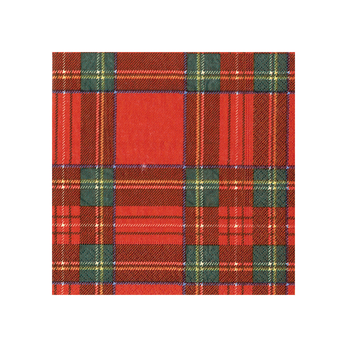 An image of Caspari Royal Plaid Cocktail Napkins