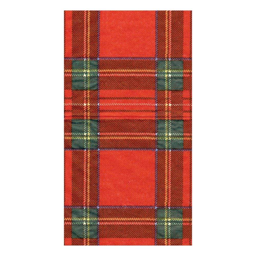 An image of Caspari Royal Plaid Guest Towels