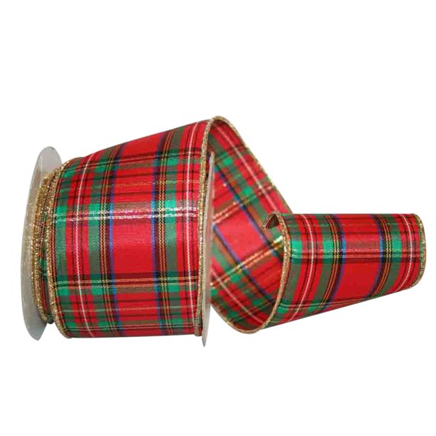 An image of Reliant Ribbon Plaid Renee Wired Edge - 2.5", 10 yd