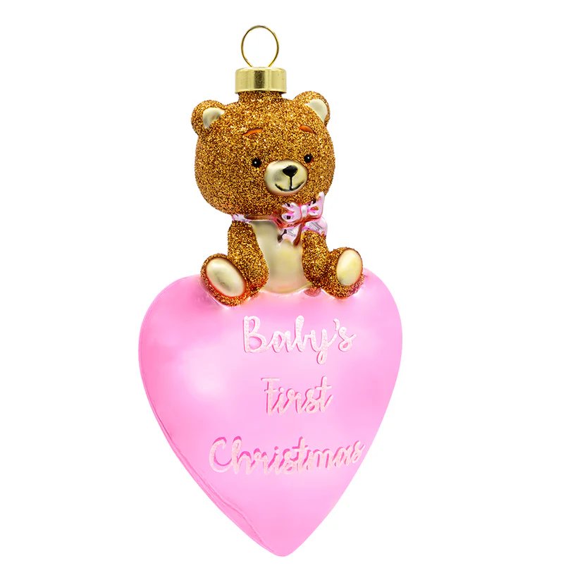 An image of Kat & Annie Baby Girl Bear Ornament