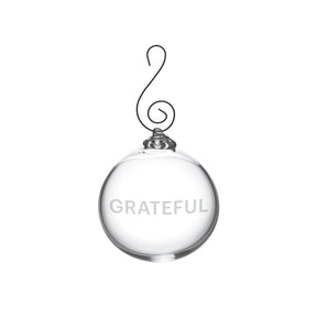 Simon Pearce Engraved " Grateful" Ornament