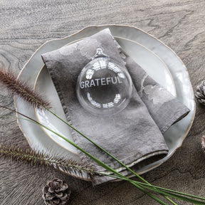 Simon Pearce Engraved " Grateful" Ornament