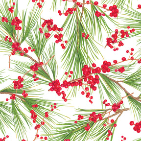 Caspari Berries & Pine Roll Wrap - 8 ft