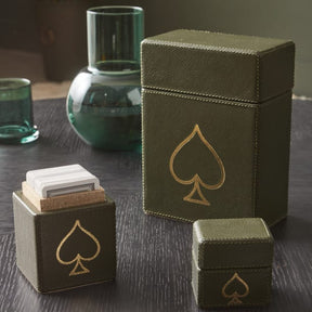 Pigeon and Poodle Aira Playing Cards in Leather Case