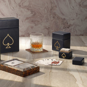 Pigeon and Poodle Aira Playing Cards in Leather Case
