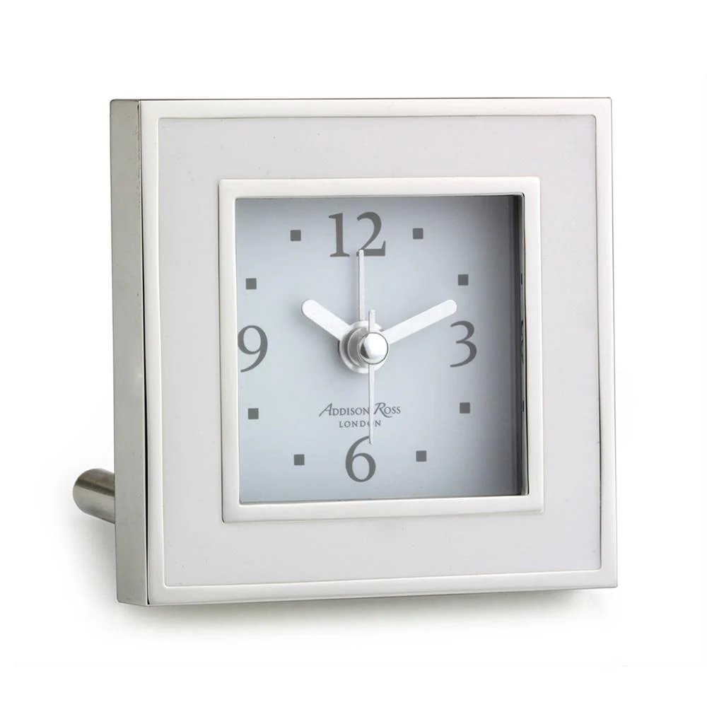 Addison Ross Enamel Square Alarm Clock