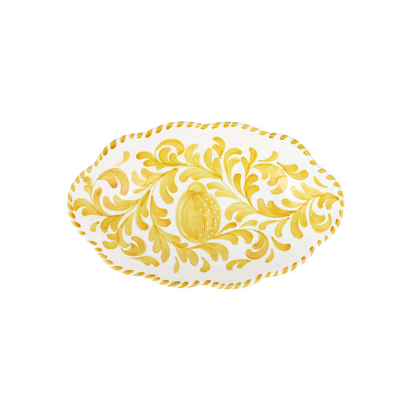 An image of Vietri Arezzo Oval Bowl - Yellow