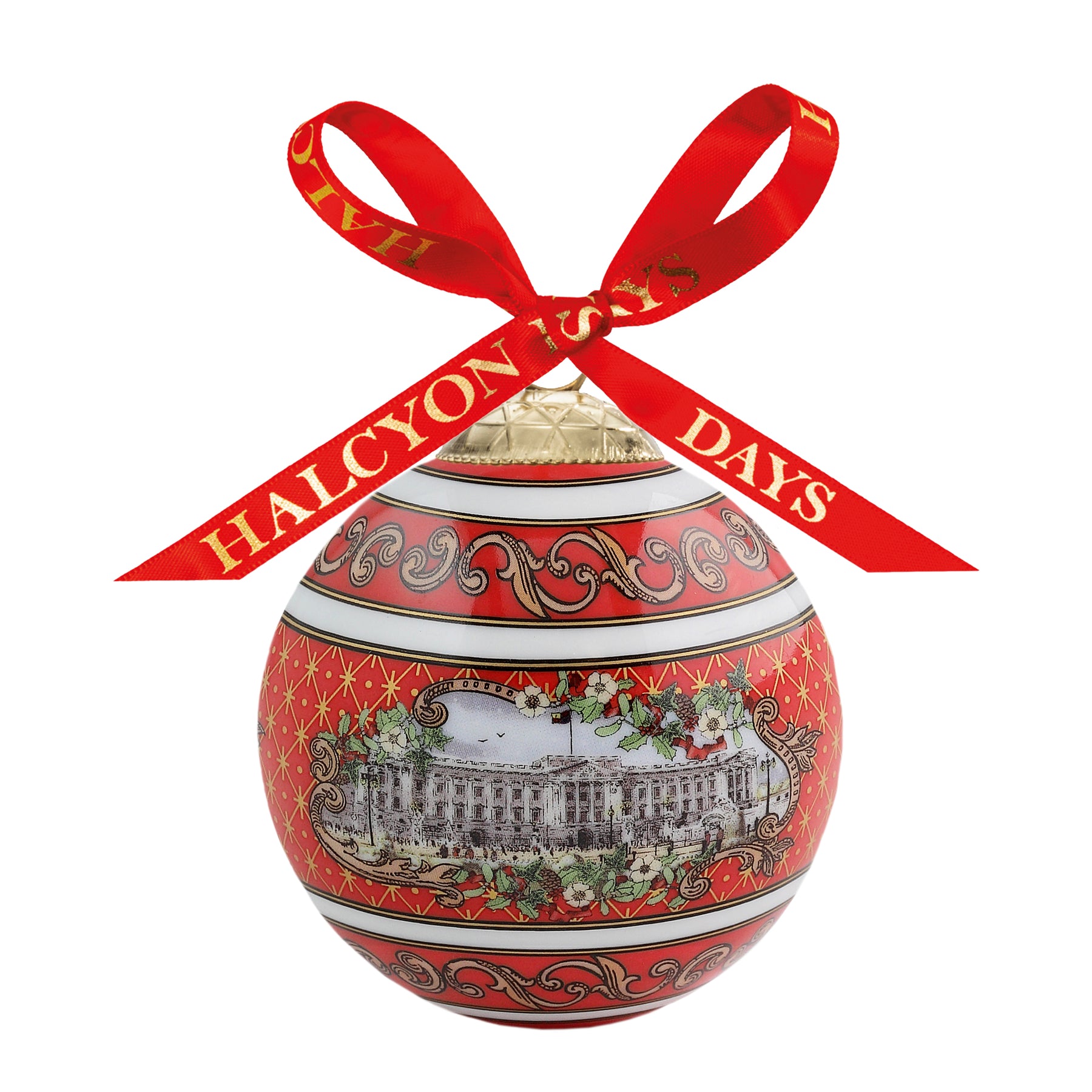 An image of Halcyon Days Buckingham Palace Red Bauble