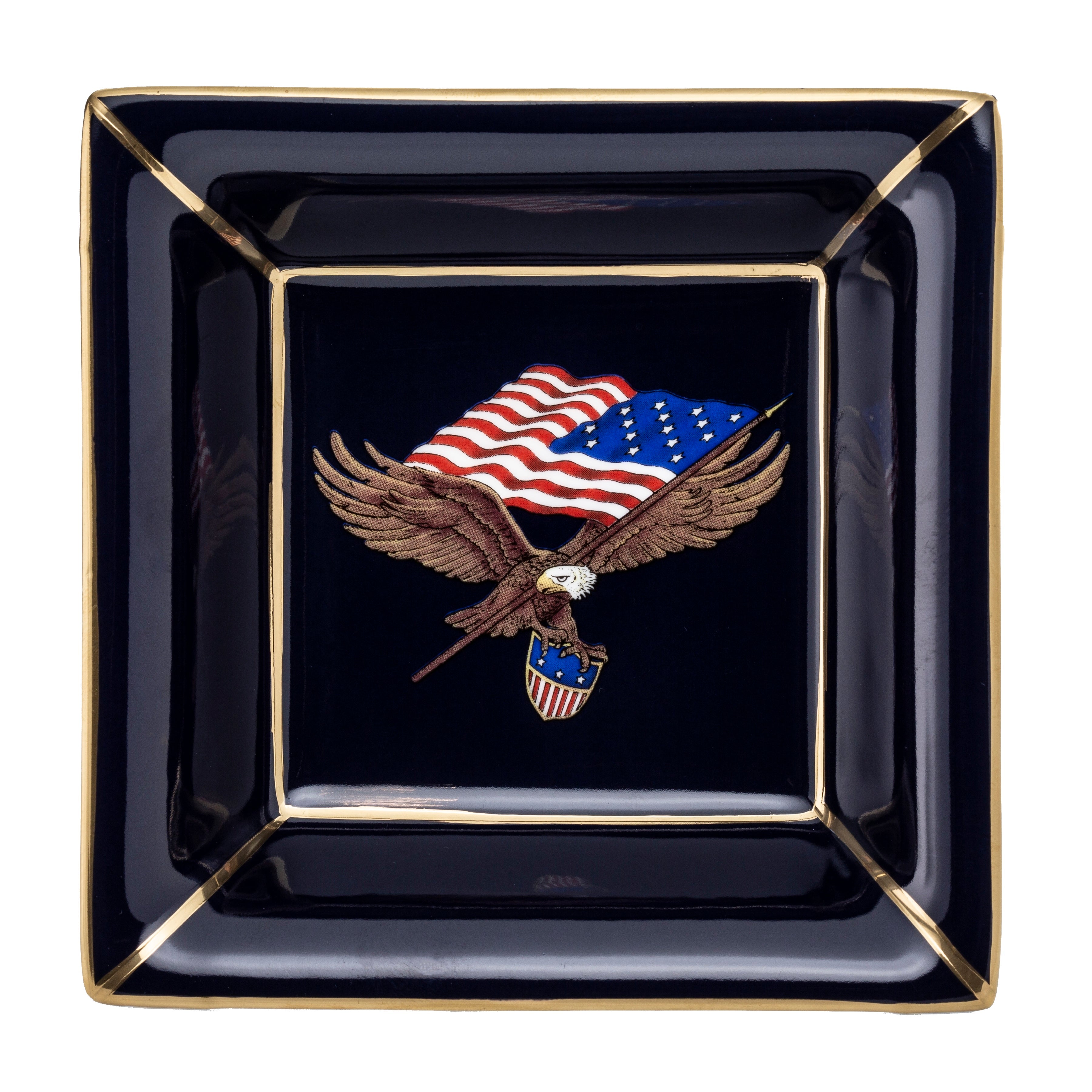 Halcyon Days Star Spangled Banner Square Trinket Tray