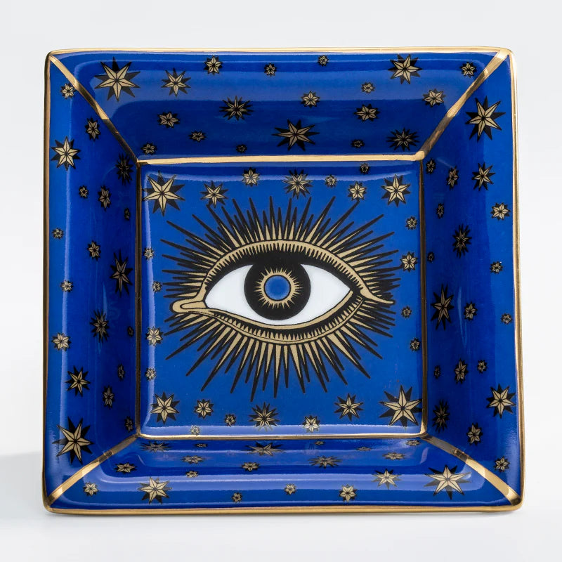 An image of Halcyon Days Square Evil Eye Trinket Tray