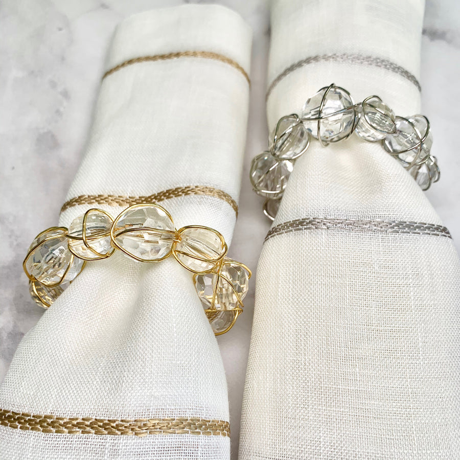 An image of Bodrum Crystal Bauble Set of 4 Napkin Ring