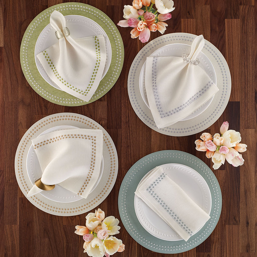 An image of Bodrum Pearls Set of 4 Dinner Napkin