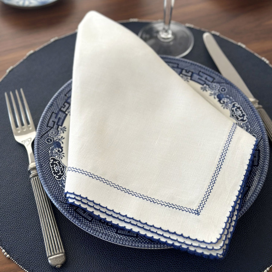 An image of Bodrum Picot Set of 4 Dinner Napkin