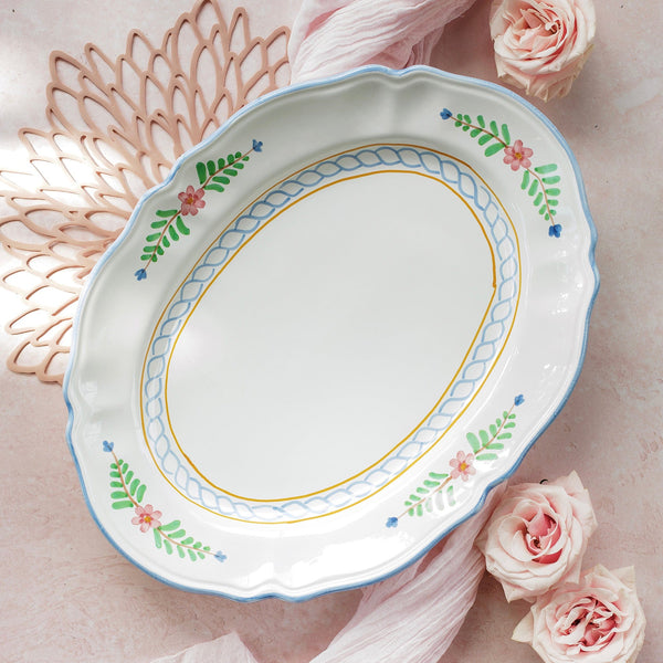 An image of Vietri Bella Rosa Oval Platter