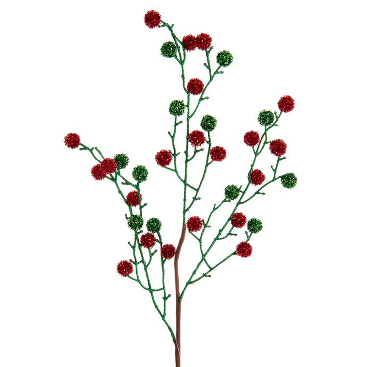 Kurt Adler Red & Green Tinsel Ball Spray