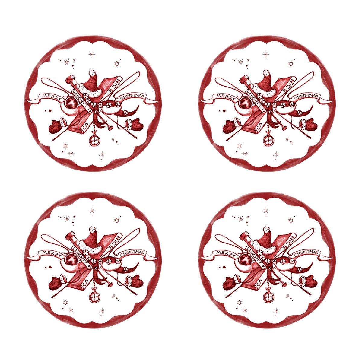 An image of Juliska Country Estate Winter Frolic Coasters - Set of 4