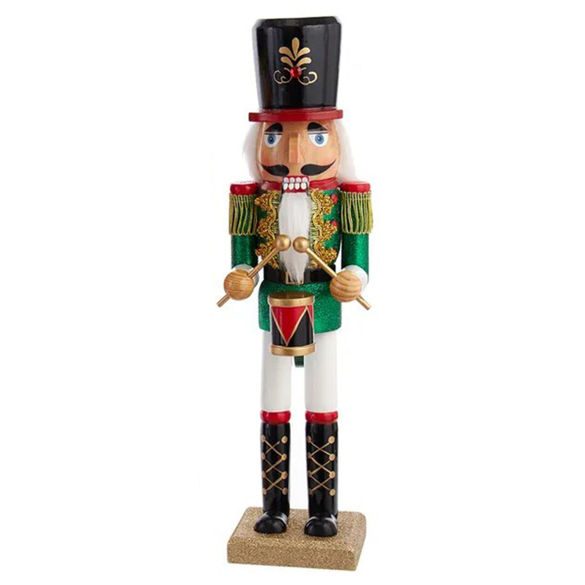 An image of Kurt Adler Glitter Soldier with Drum Nutcracker