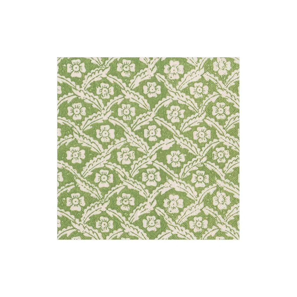 Caspari Domino Floral Cross Brace Cocktail Napkins