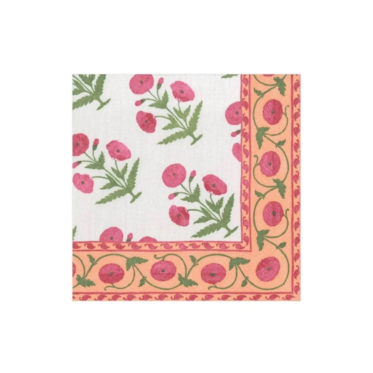 Caspari Indian Poppy Cocktail Napkins