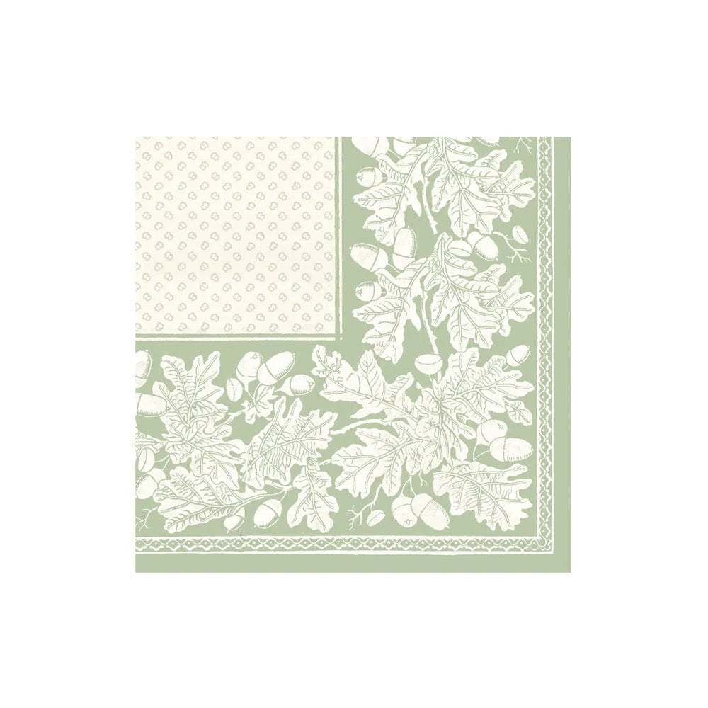 An image of Caspari Oak Leaves & Acorns Cocktail Napkins