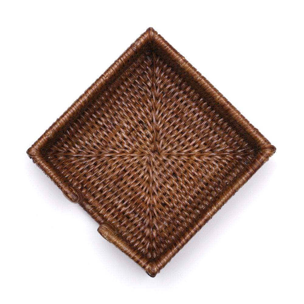 An image of Caspari Rattan Cocktail Napkins Holder