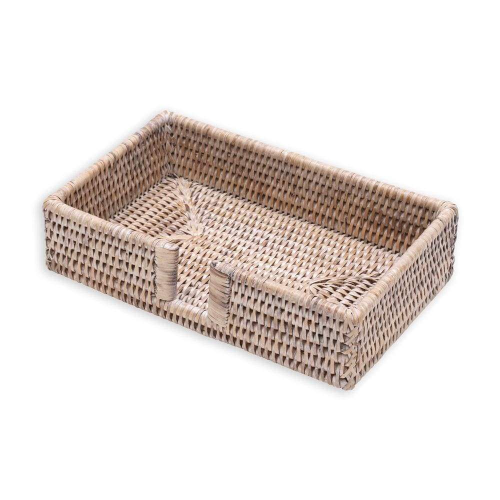 An image of Caspari Rattan Guest Towels Holder