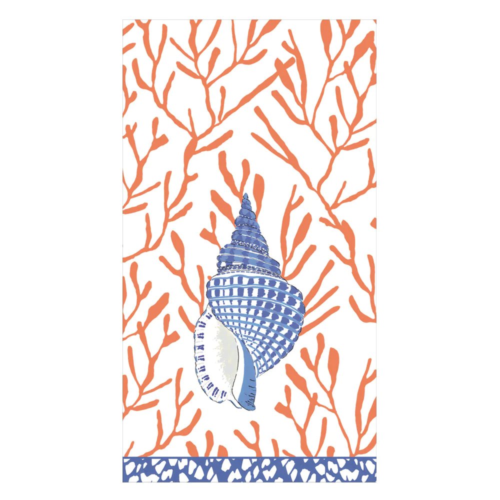 Caspari Shell Toile Guest Towels