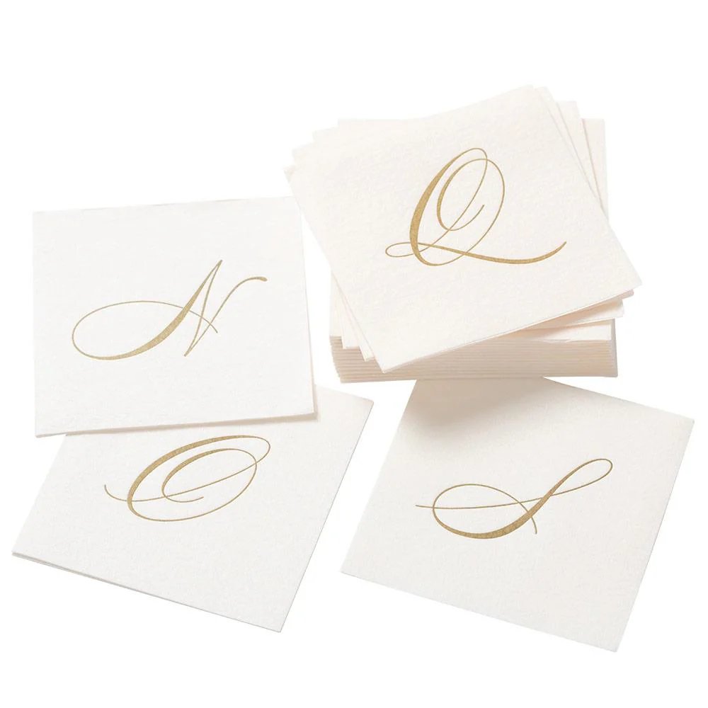 Caspari Monogram Cocktail Napkins