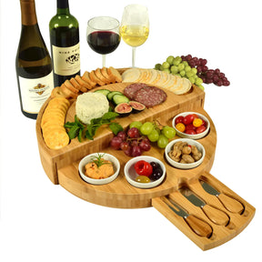 Picnic at Ascot Cheese and Tapas Board with food on top