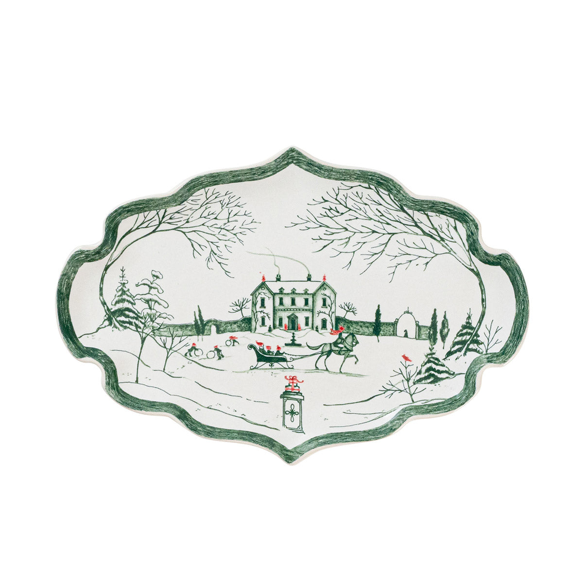 An image of Juliska Country Estate Winter Frolic 7" Tray - Evergreen