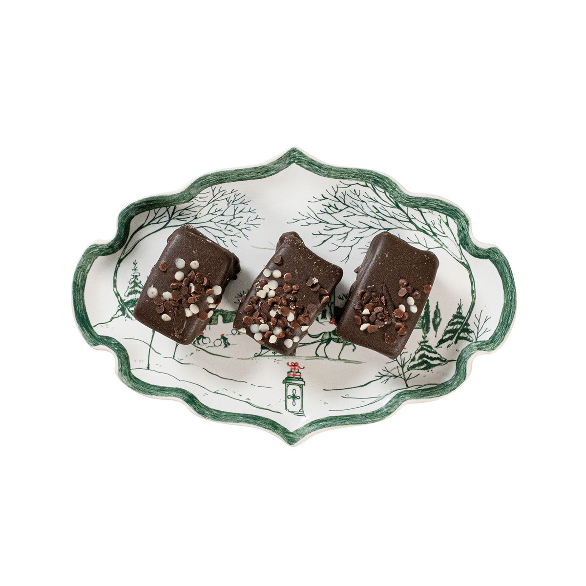 An image of Juliska Country Estate Winter Frolic 7" Tray - Evergreen