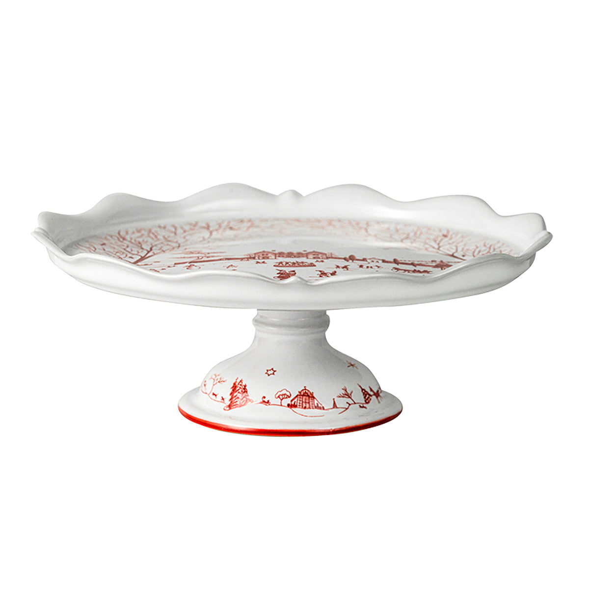 An image of Juliska Country Estate Winter Frolic Cake Stand - Ruby