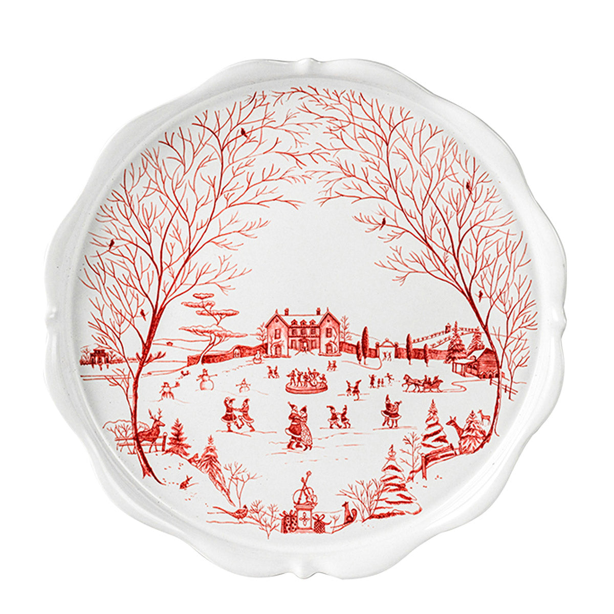 An image of Juliska Country Estate Winter Frolic Cake Stand - Ruby