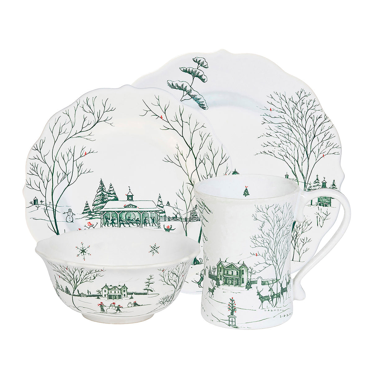 Juliska Country Estate Winter Frolic 4pc Place Setting - Evergreen