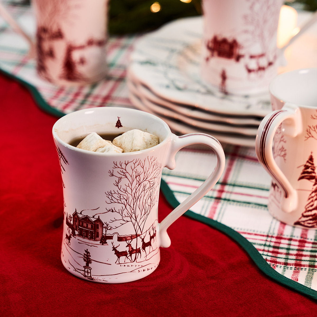 An image of Juliska Country Estate Winter Frolic Ruby Mug