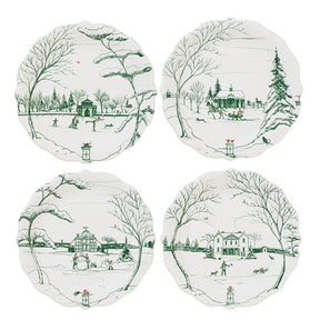 Juliska Country Estate Winter Frolic Party Plate - Set of 4 - Evergreen