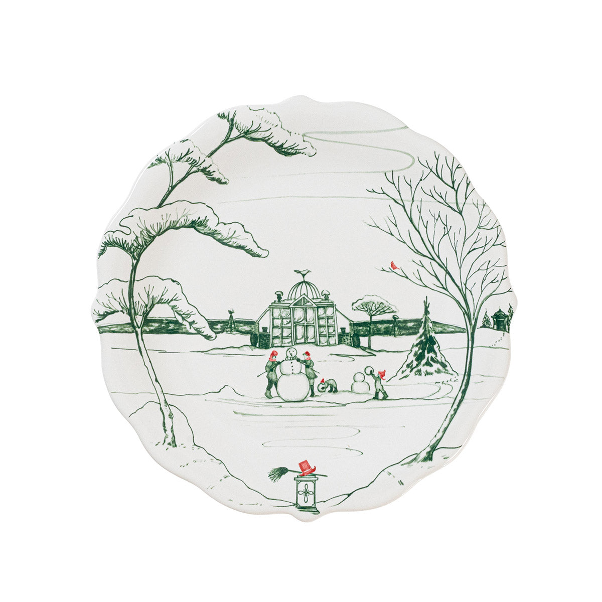 An image of Juliska Country Estate Winter Frolic Party Plate - Set of 4 - Evergreen