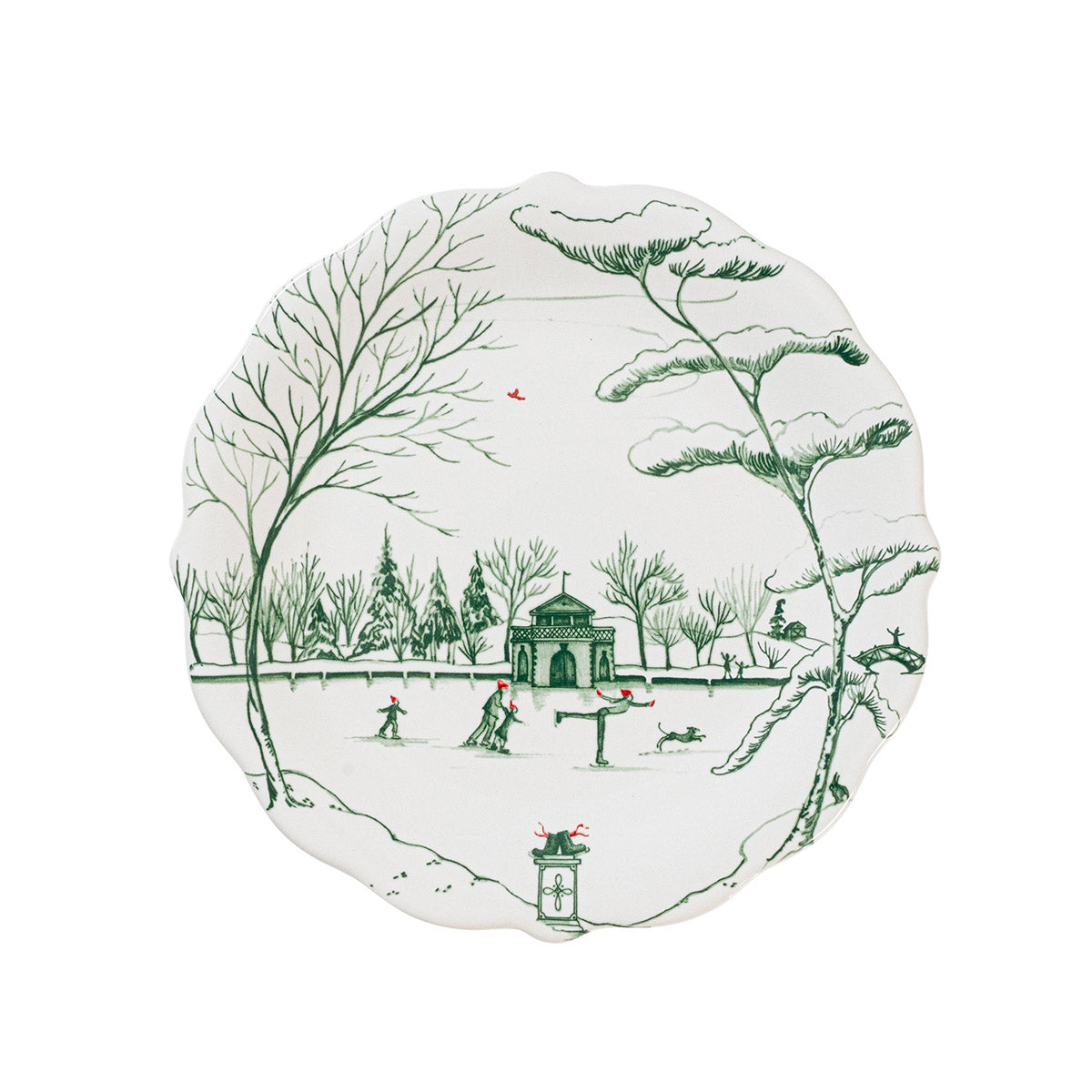 An image of Juliska Country Estate Winter Frolic Party Plate - Set of 4 - Evergreen